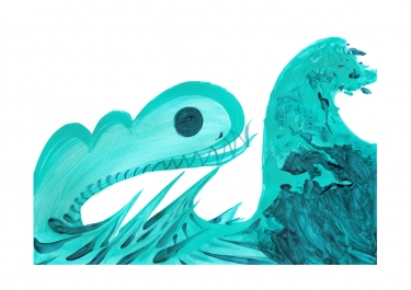 Snake Chasing Wave